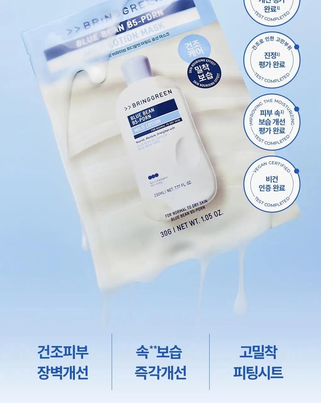 [NEW] 브링그린 블루빈 B5-PDRN 마일드 로션 마스크 3+1매 기획 상세페이지 3